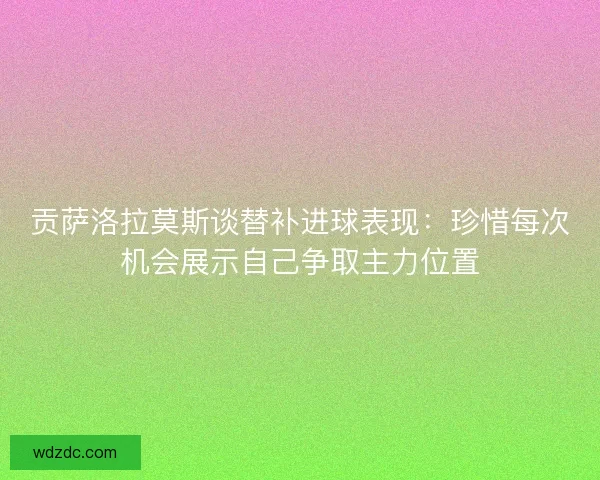 贡萨洛拉莫斯谈替补进球表现：珍惜每次机会展示自己争取主力位置